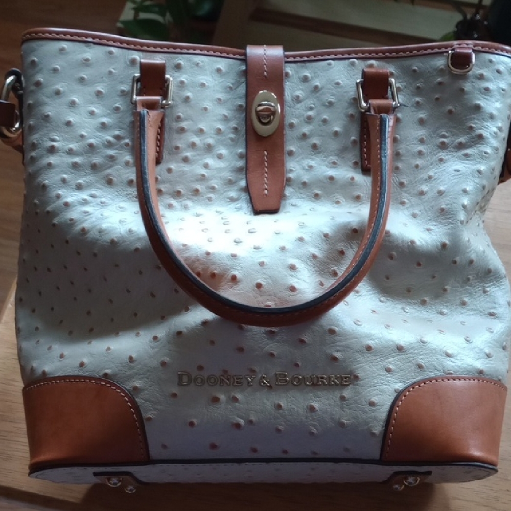 Dooney & Bourke Cream and Brown Tote Bag